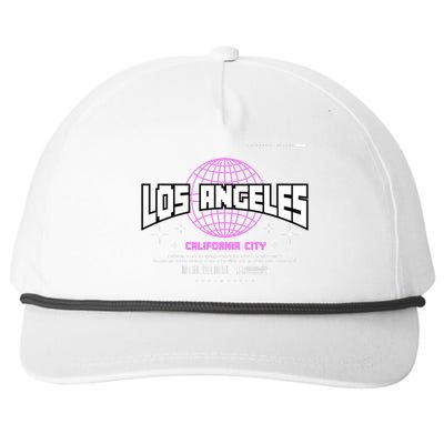 Los Angeles Slogan Retro Style Snapback Five-Panel Rope Hat