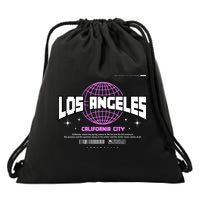Los Angeles Slogan Retro Style Drawstring Bag