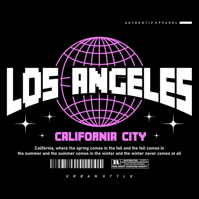 Los Angeles Slogan Retro Style Drawstring Bag