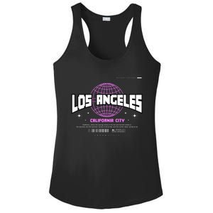 Los Angeles Slogan Retro Style Ladies PosiCharge Competitor Racerback Tank