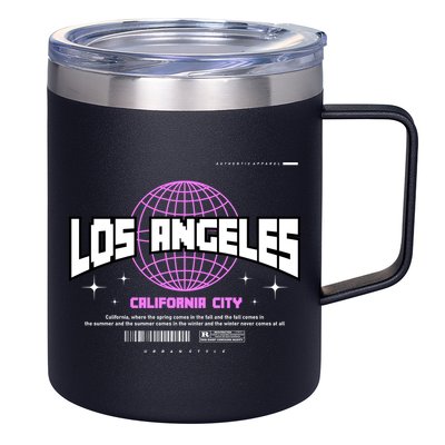 Los Angeles Slogan Retro Style 12oz Stainless Steel Coffee Mug