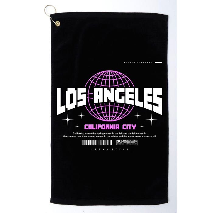Los Angeles Slogan Retro Style Golf Towel
