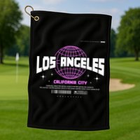 Los Angeles Slogan Retro Style Golf Towel