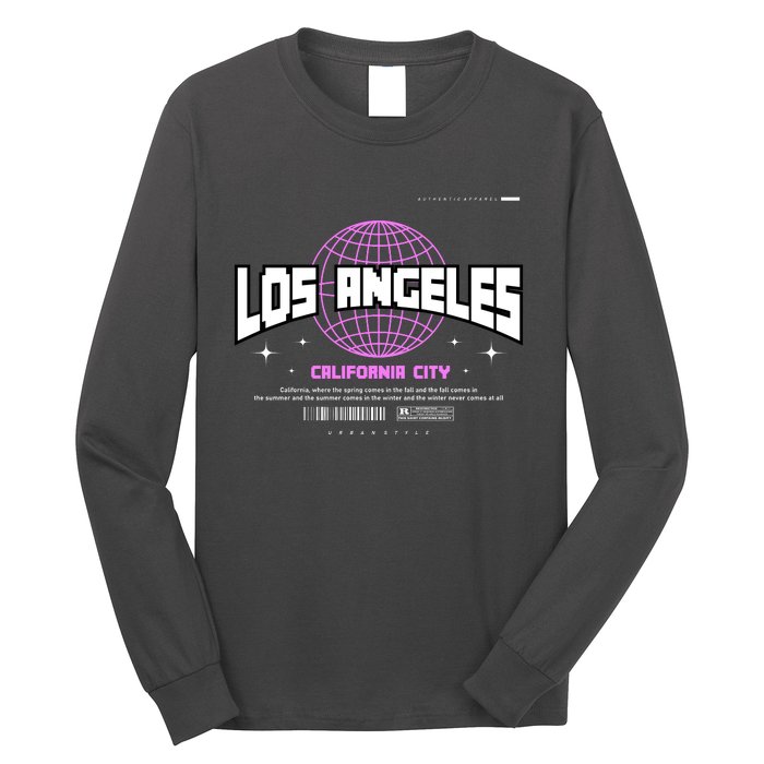 Los Angeles Slogan Retro Style Long Sleeve Shirt