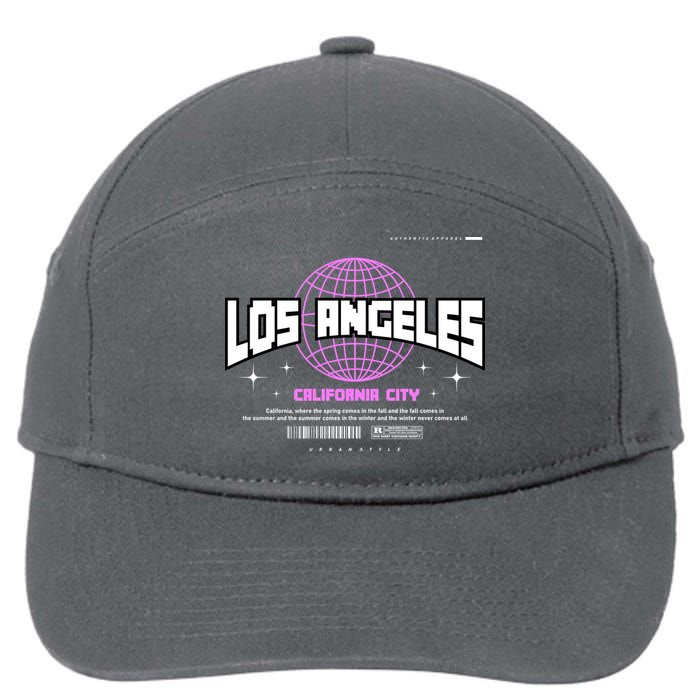 Los Angeles Slogan Retro Style 7-Panel Snapback Hat