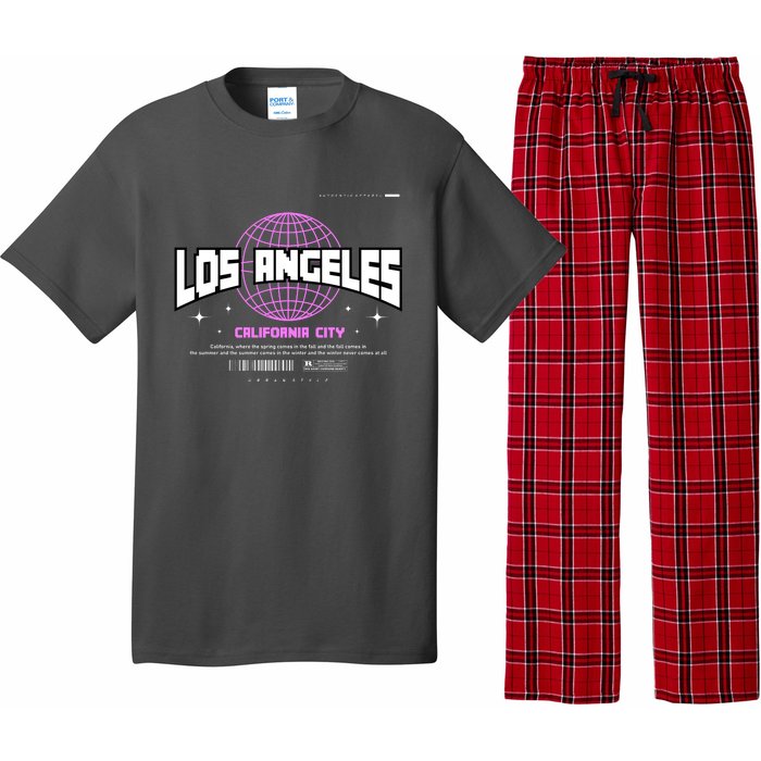 Los Angeles Slogan Retro Style Pajama Set