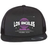 Los Angeles Slogan Retro Style Flat Bill Trucker Hat