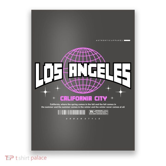 Los Angeles Slogan Retro Style Poster