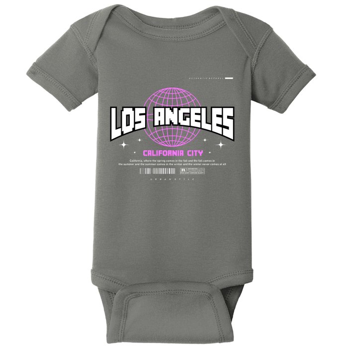 Los Angeles Slogan Retro Style Baby Bodysuit