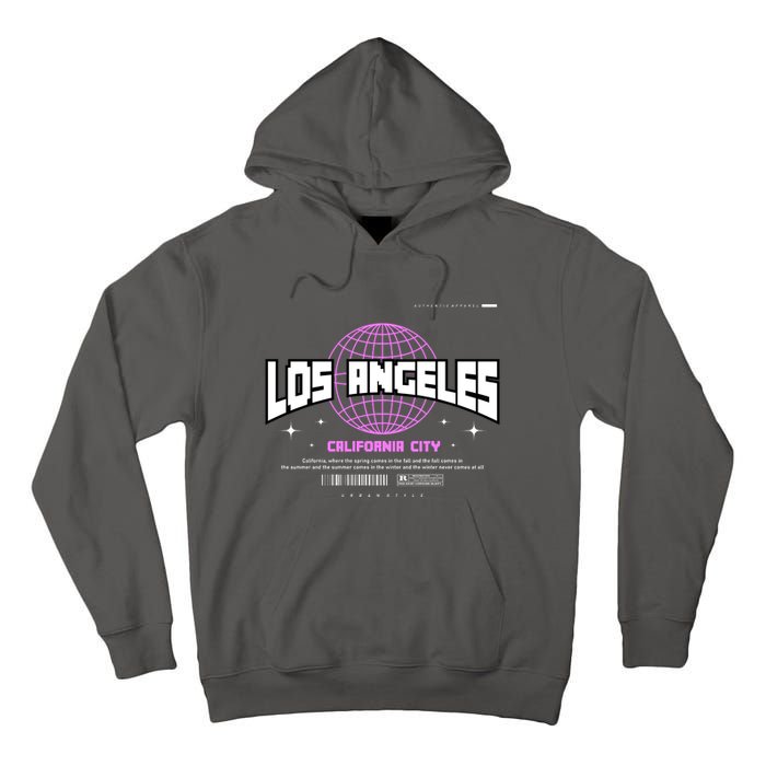 Los Angeles Slogan Retro Style Tall Hoodie