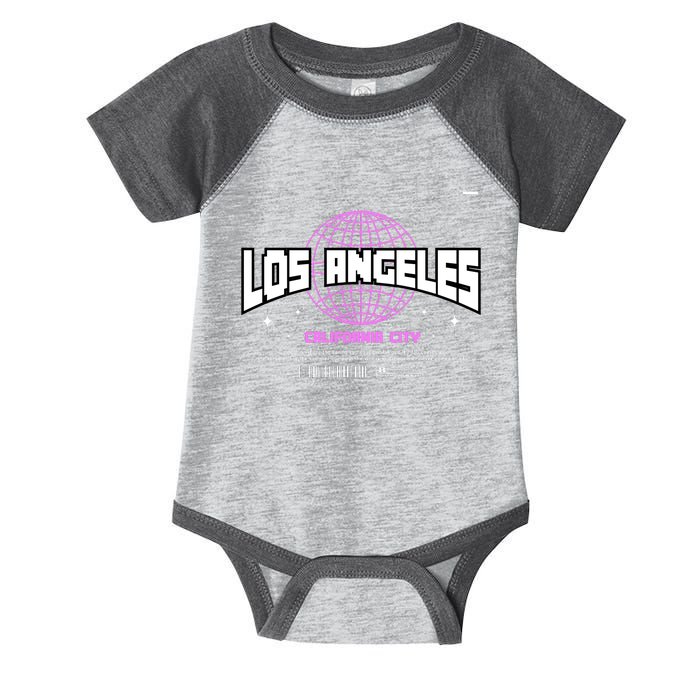 Los Angeles Slogan Retro Style Infant Baby Jersey Bodysuit