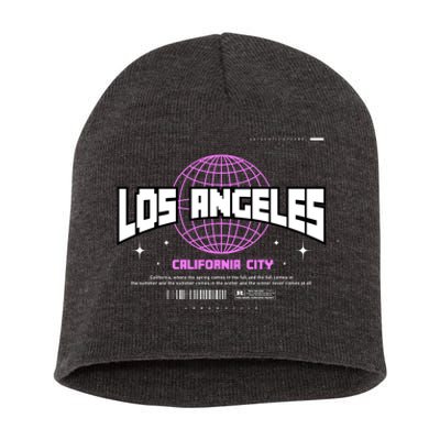 Los Angeles Slogan Retro Style Short Acrylic Beanie