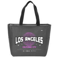 Los Angeles Slogan Retro Style Zip Tote Bag