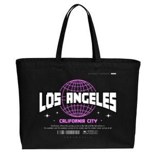 Los Angeles Slogan Retro Style Cotton Canvas Jumbo Tote