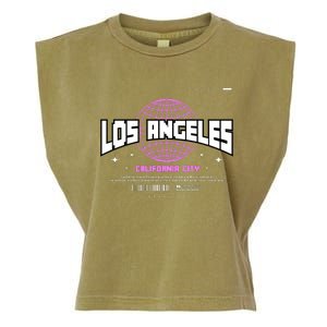 Los Angeles Slogan Retro Style Garment-Dyed Women's Muscle Tee