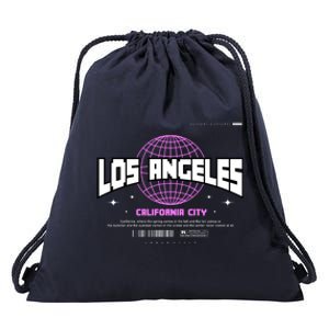 Los Angeles Slogan Retro Style Drawstring Bag