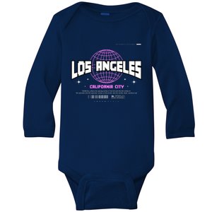 Los Angeles Slogan Retro Style Baby Long Sleeve Bodysuit