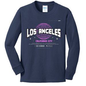 Los Angeles Slogan Retro Style Kids Long Sleeve Shirt