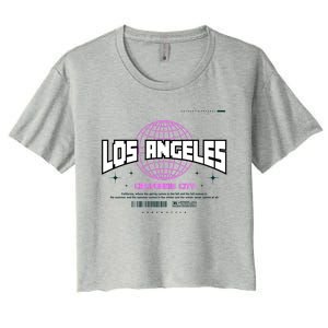 Los Angeles Slogan Retro Style Women's Crop Top Tee