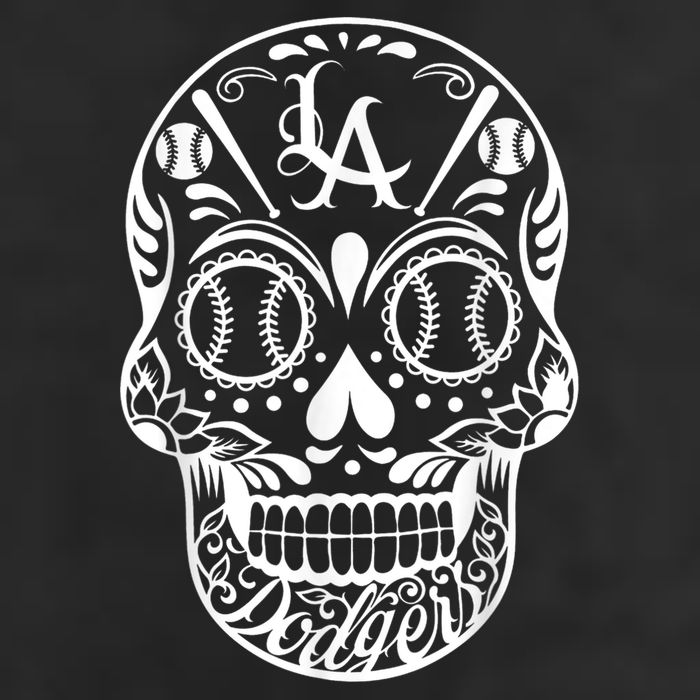Los Angeles Sugar Skull Day Of The Dead Cinco De Mayo 7 Panel Mesh Trucker Snapback Hat