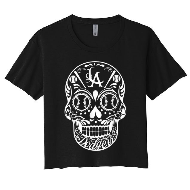Los Angeles Sugar Skull Day Of The Dead Cinco De Mayo Crop Top
