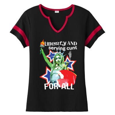 Liberty And Serving Cunt For All Ladies Halftime Notch Neck Tee