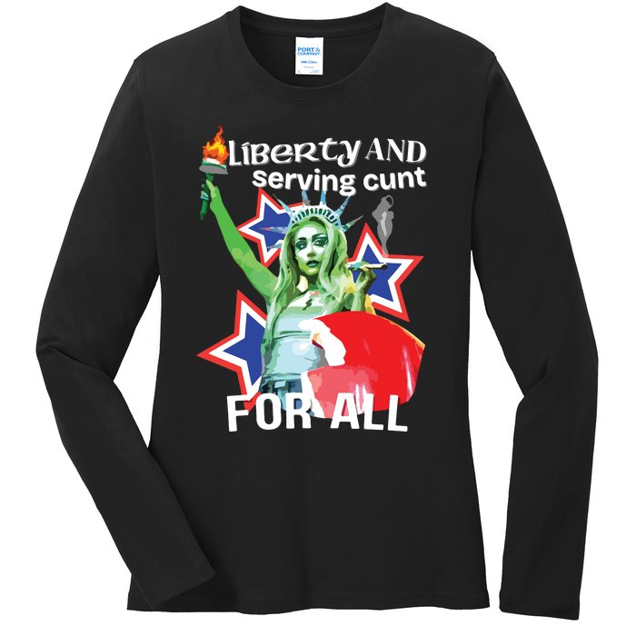 Liberty And Serving Cunt For All Ladies Long Sleeve Shirt