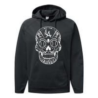 Los Angeles Sugar Skull Day Of The Dead Cinco De Mayo Performance Fleece Hoodie