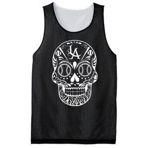 Los Angeles Sugar Skull Day Of The Dead Cinco De Mayo Mesh Reversible Basketball Jersey Tank