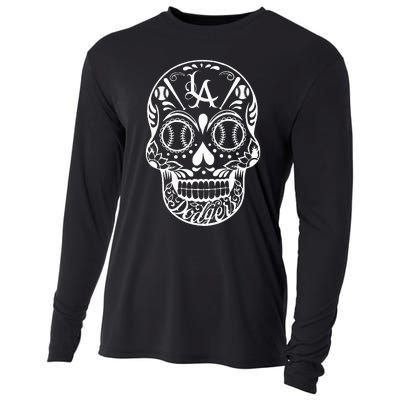 Los Angeles Sugar Skull Day Of The Dead Cinco De Mayo Cooling Performance Long Sleeve Crew