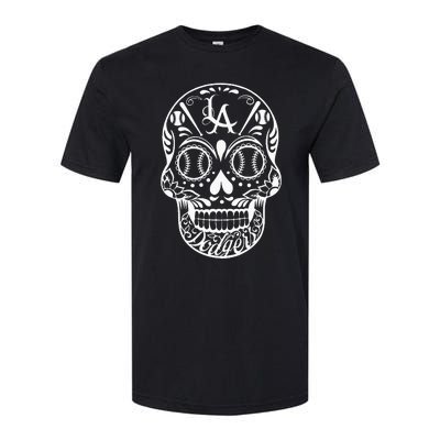 Los Angeles Sugar Skull Day Of The Dead Cinco De Mayo Softstyle CVC T-Shirt