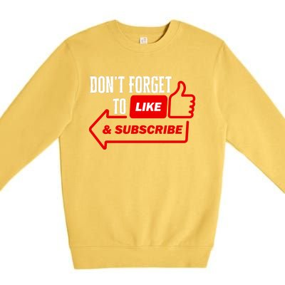 Like And Subscribe Vlogger Podcaster Influencer Premium Crewneck Sweatshirt