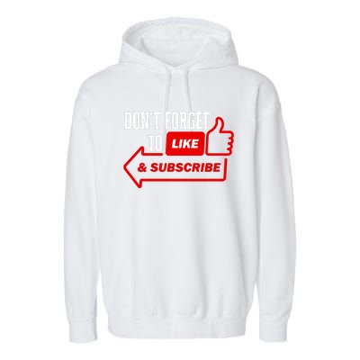 Like And Subscribe Vlogger Podcaster Influencer Garment-Dyed Fleece Hoodie