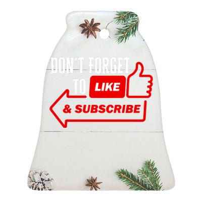 Like And Subscribe Vlogger Podcaster Influencer Ceramic Bell Ornament