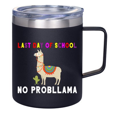 Last Day Of School No ProbLLama 12oz Stainless Steel Coffee Mug