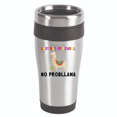 Last Day Of School No ProbLLama 16oz Travel Tumbler
