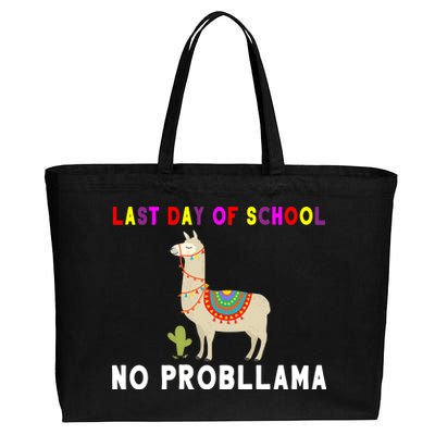 Last Day Of School No ProbLLama Cotton Canvas Jumbo Tote