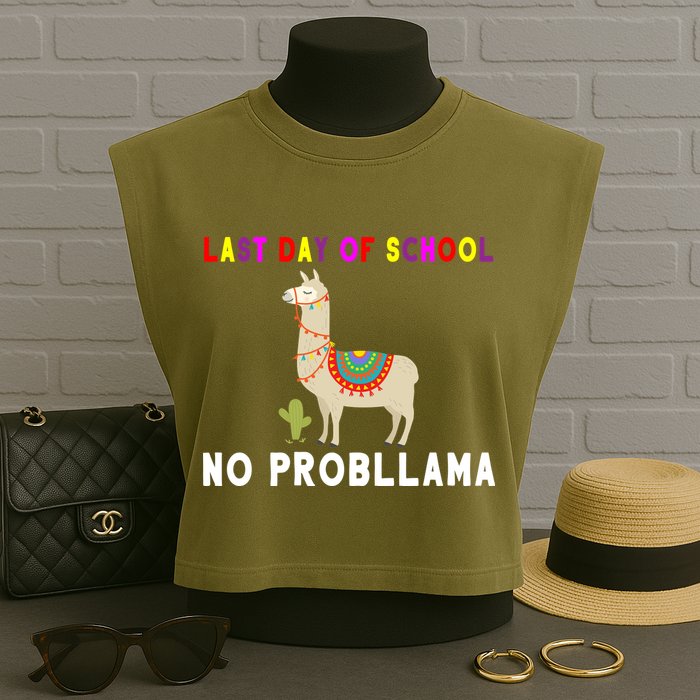 Last Day Of School No ProbLLama Garment-Dyed Women's Muscle Tee