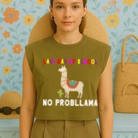 Last Day Of School No ProbLLama Garment-Dyed Women's Muscle Tee