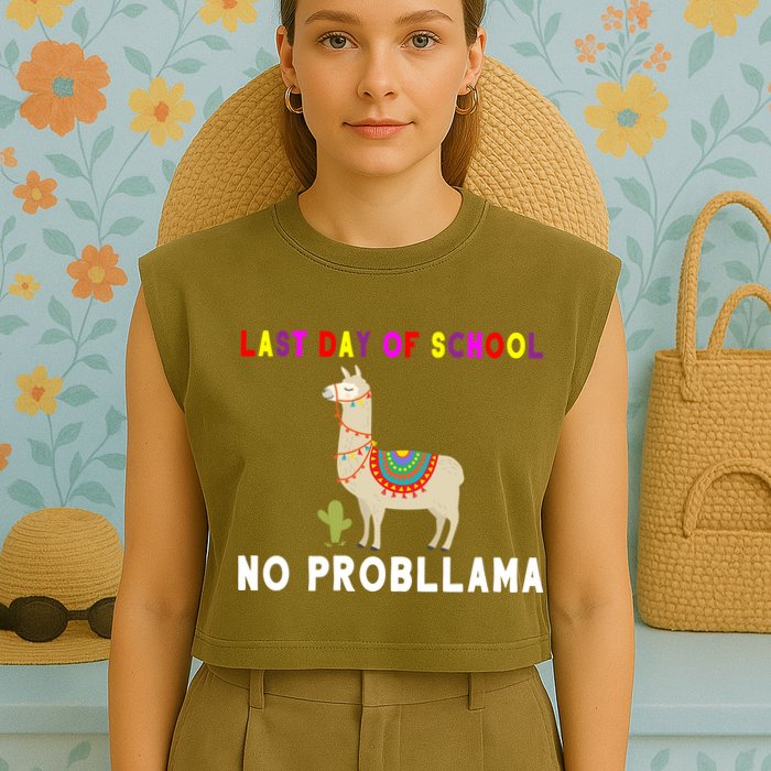 Last Day Of School No ProbLLama Garment-Dyed Women's Muscle Tee