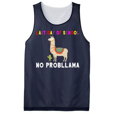 Last Day Of School No ProbLLama Mesh Reversible Basketball Jersey Tank