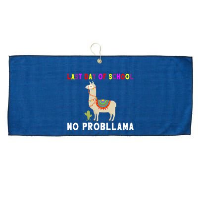 Last Day Of School No ProbLLama Large Microfiber Waffle Golf Towel