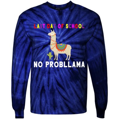 Last Day Of School No ProbLLama Tie-Dye Long Sleeve Shirt