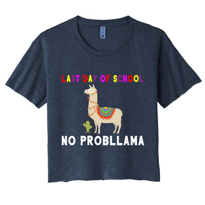 Last Day Of School No ProbLLama Crop Top