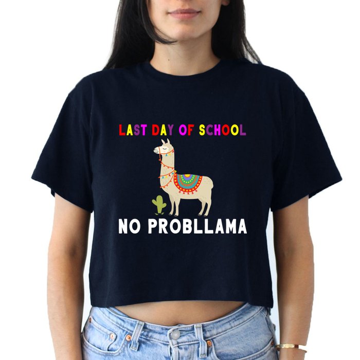 Last Day Of School No ProbLLama Crop Top