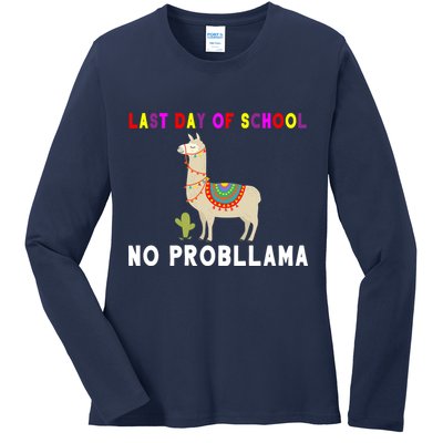 Last Day Of School No ProbLLama Ladies Long Sleeve Shirt