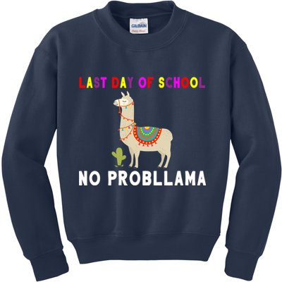 Last Day Of School No ProbLLama Kids Sweatshirt