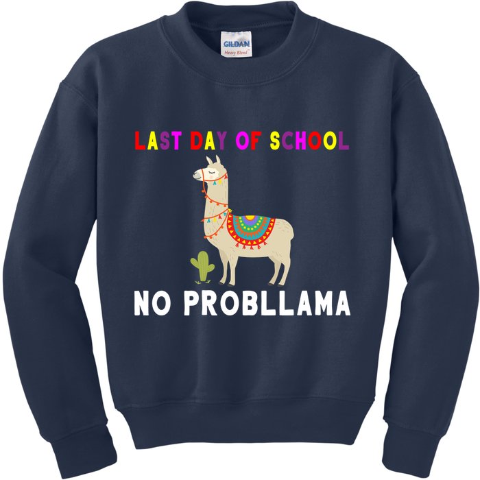Last Day Of School No ProbLLama Kids Sweatshirt