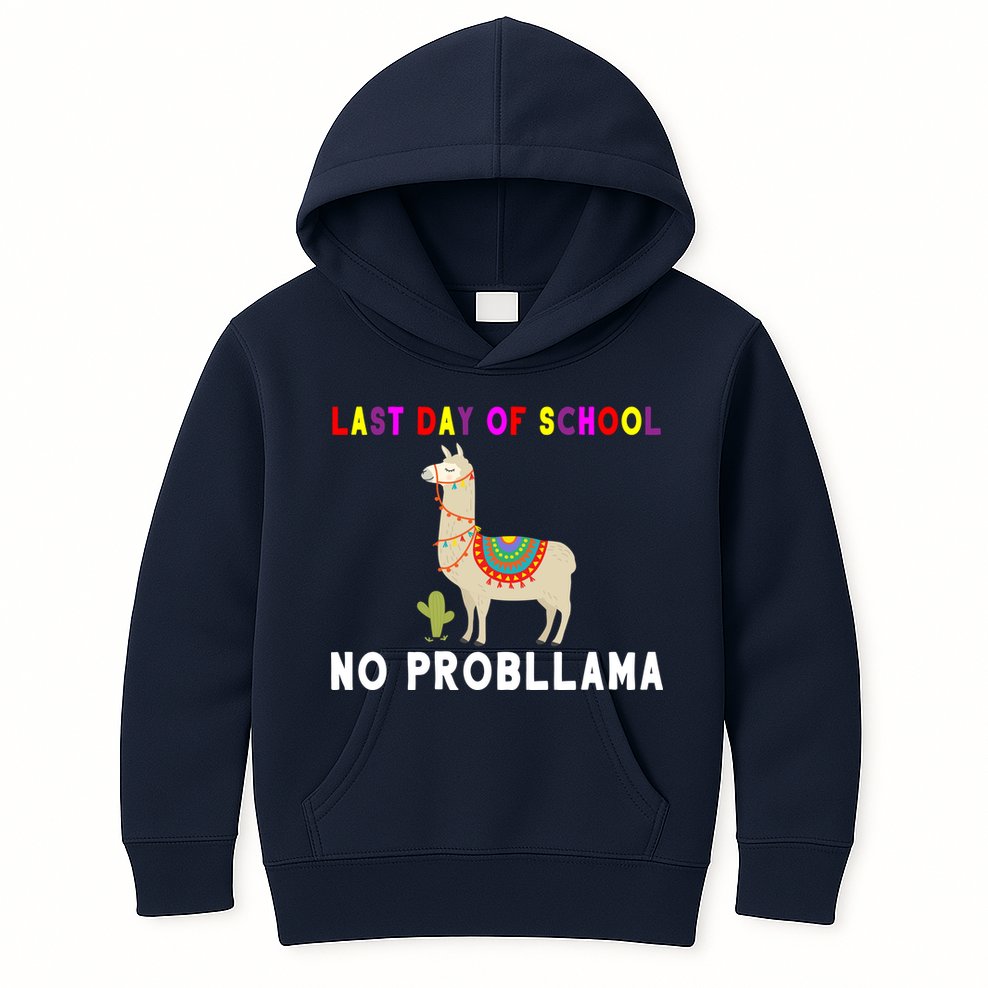 Last Day Of School No ProbLLama Kids Hoodie