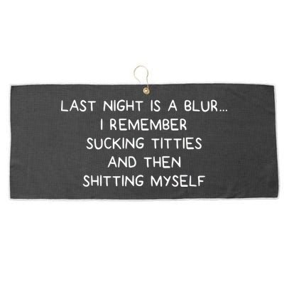 Last Night Was A Blur Large Microfiber Waffle Golf Towel